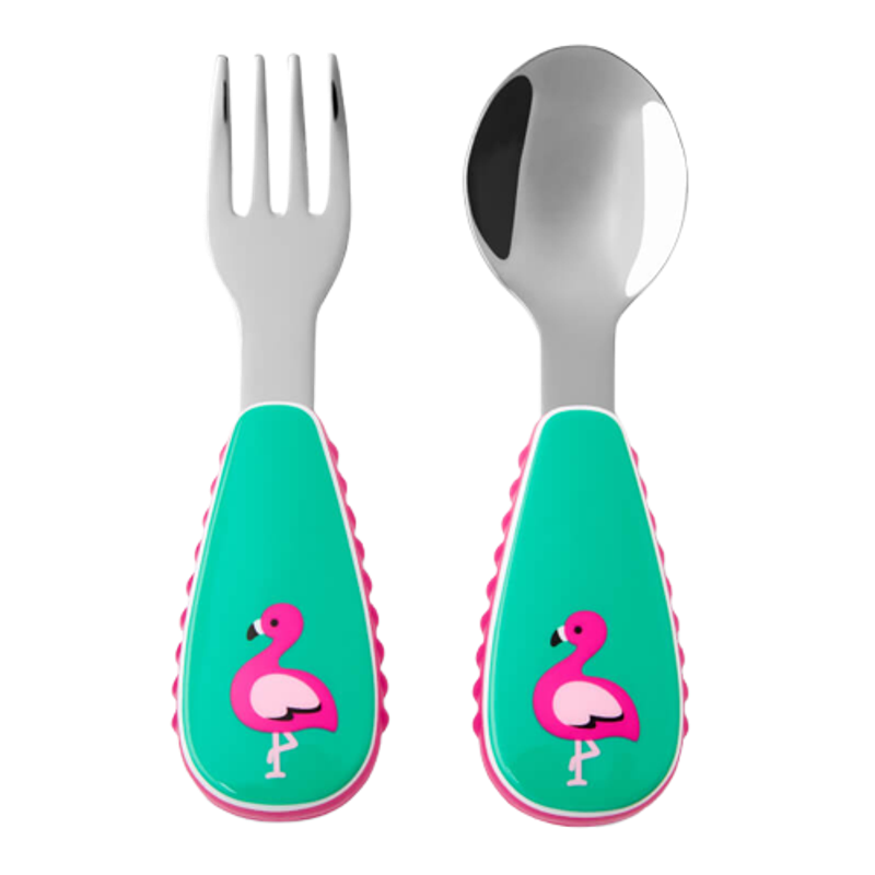 Skip Hop Zootensils Fork & Spoon - Flamingo