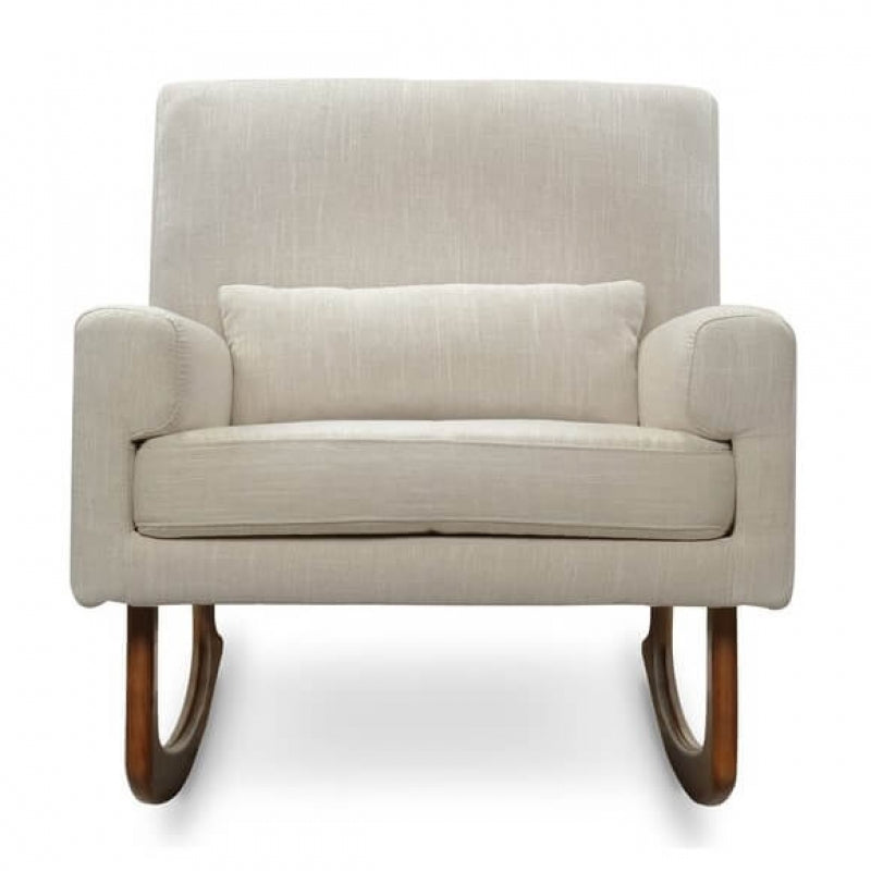 Babyletto Sleepytime Rocker - Oatmeal Linen w/ Walnut Legs