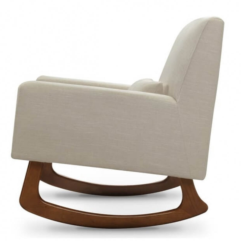 Babyletto Sleepytime Rocker - Oatmeal Linen w/ Walnut Legs