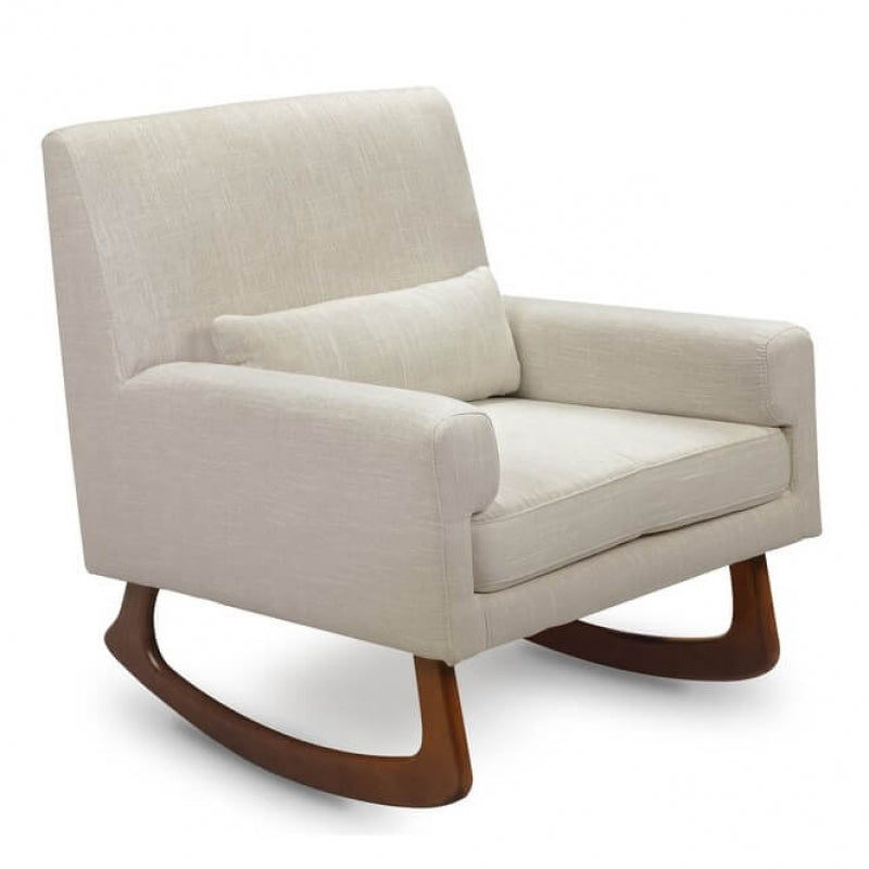 Babyletto Sleepytime Rocker - Oatmeal Linen w/ Walnut Legs