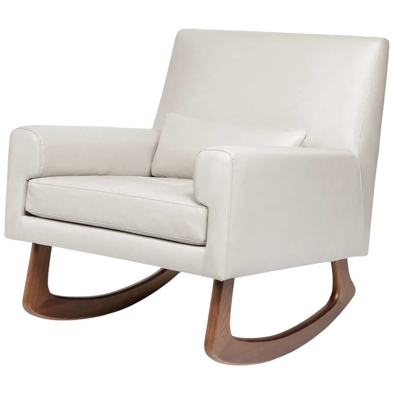 Babyletto Sleepytime Rocker - PU Taupe Vegan Leather w/ Walnut Legs