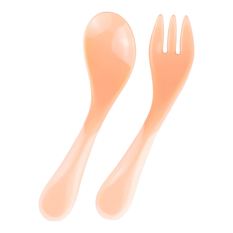 EasyTots Small Baby Fork & Spoon Set - Pearl