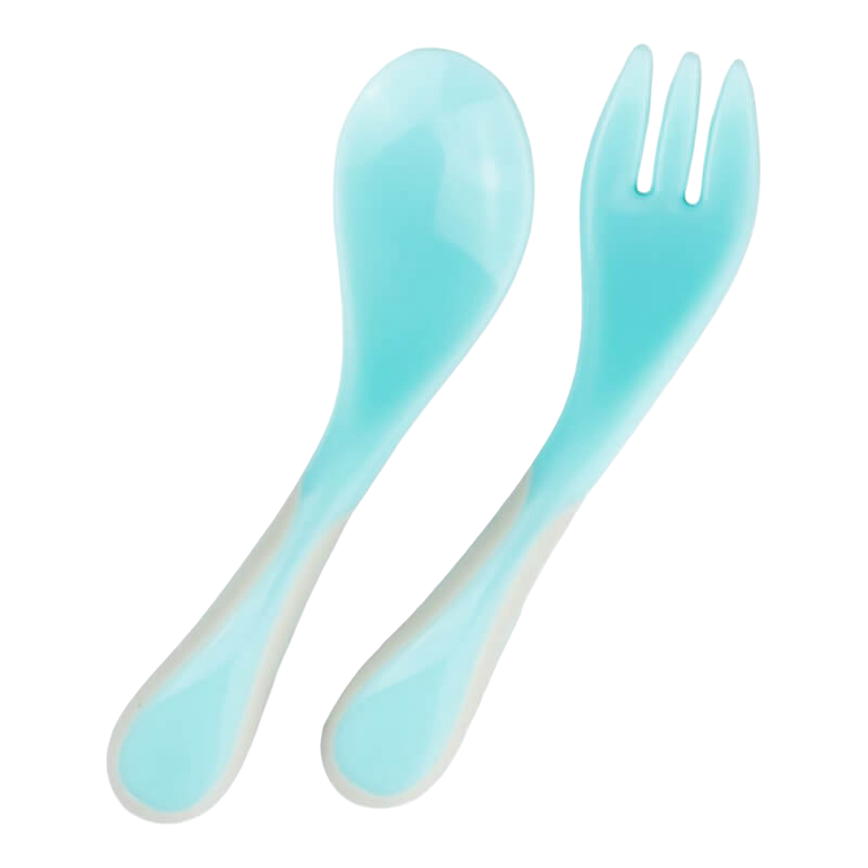 EasyTots Small Baby Fork & Spoon Set - Teal