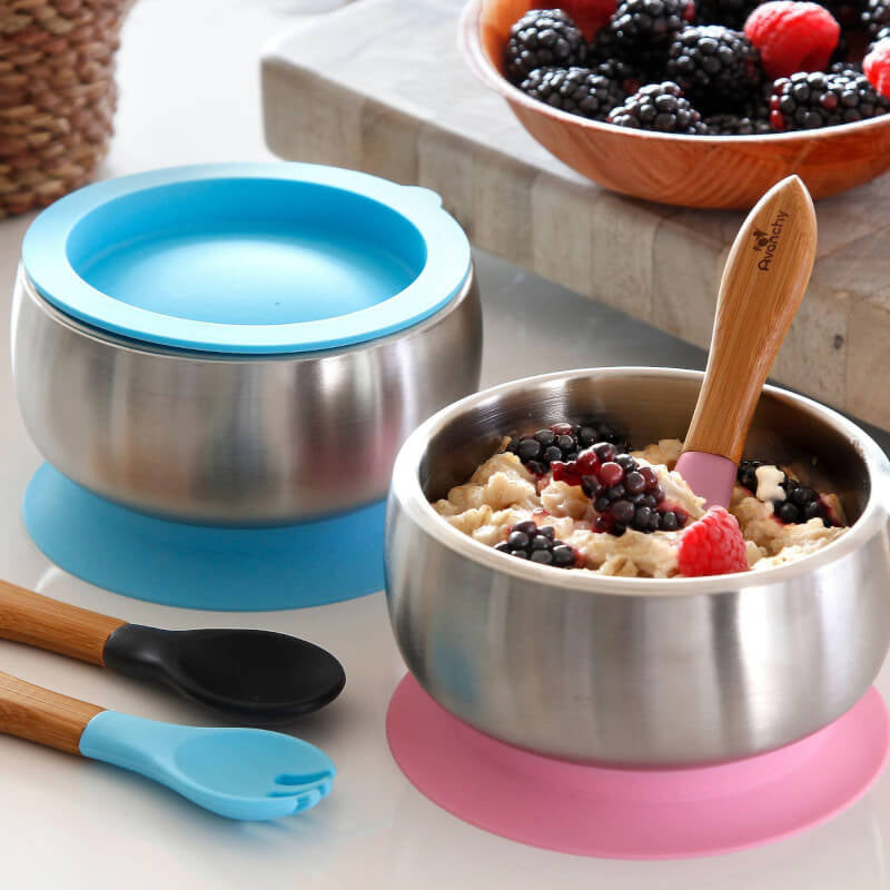 Avanchy Stainless Steel Suction Baby Bowl + Air-Tight Lid