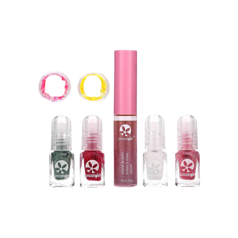 Suncoat Girl Lip Gloss Nail Sparkle Kit 7 Piece Kit