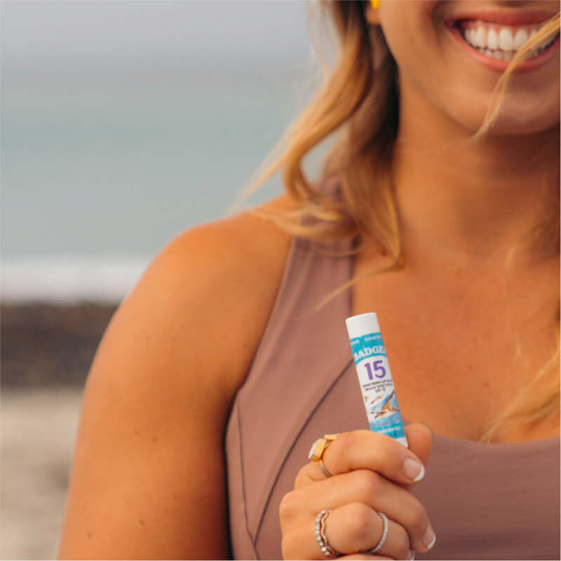 Badger Sunscreen Lip Balm SPF 15 Unscented