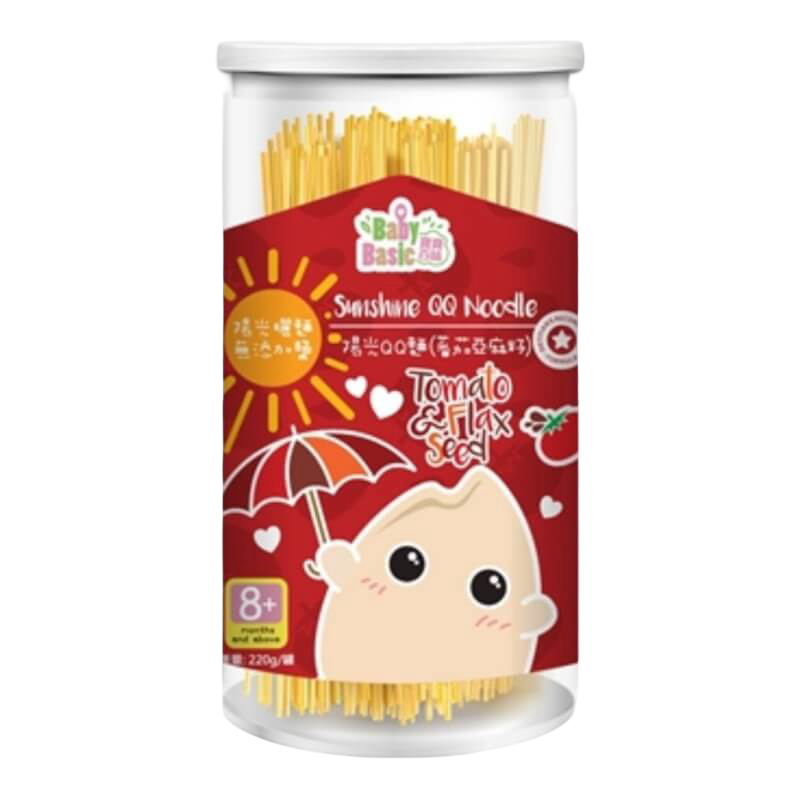 Baby Basic Sunshine QQ Noodle - Tomato & Flax Seed 220g (8 mos+)