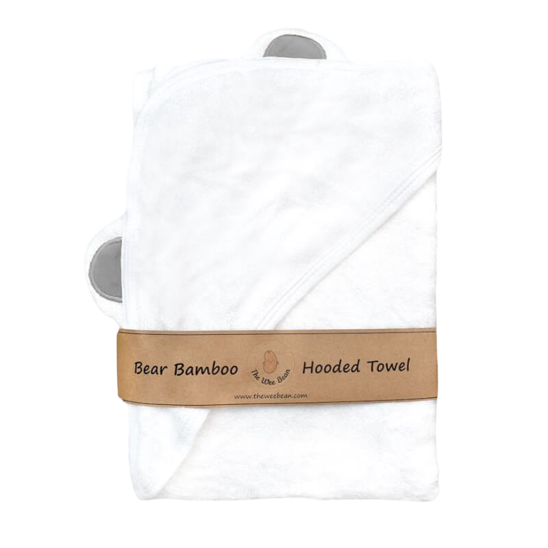The Wee Bean Super Soft Bamboo Hooded Towel + Washcloth Set