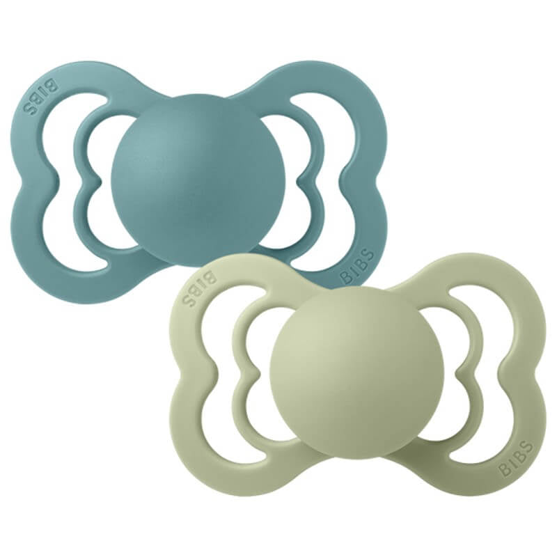 BIBS Supreme Symmetrical Latex Pacifier - Island Sea/Sage (2-Pack)