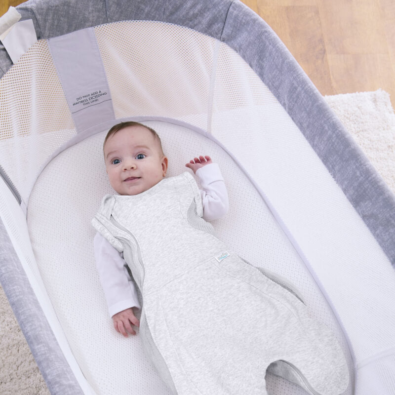 Purflo Swaddle to Sleep Bag - Minimal Grey - 0.5 Tog - 0-4m