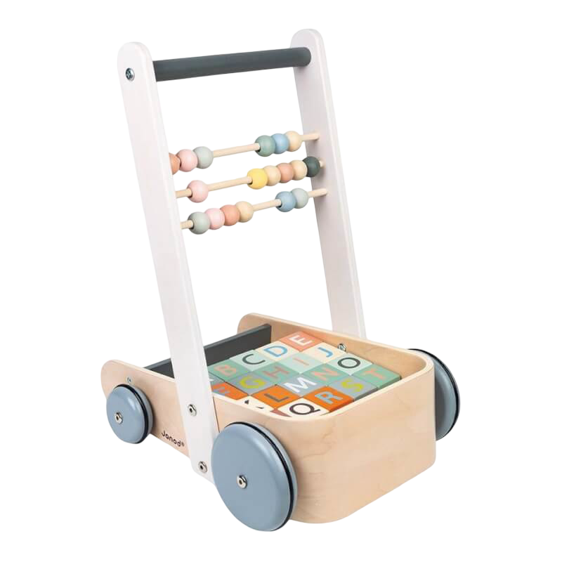 Janod Sweet Cocoon Cart with ABC Blocks