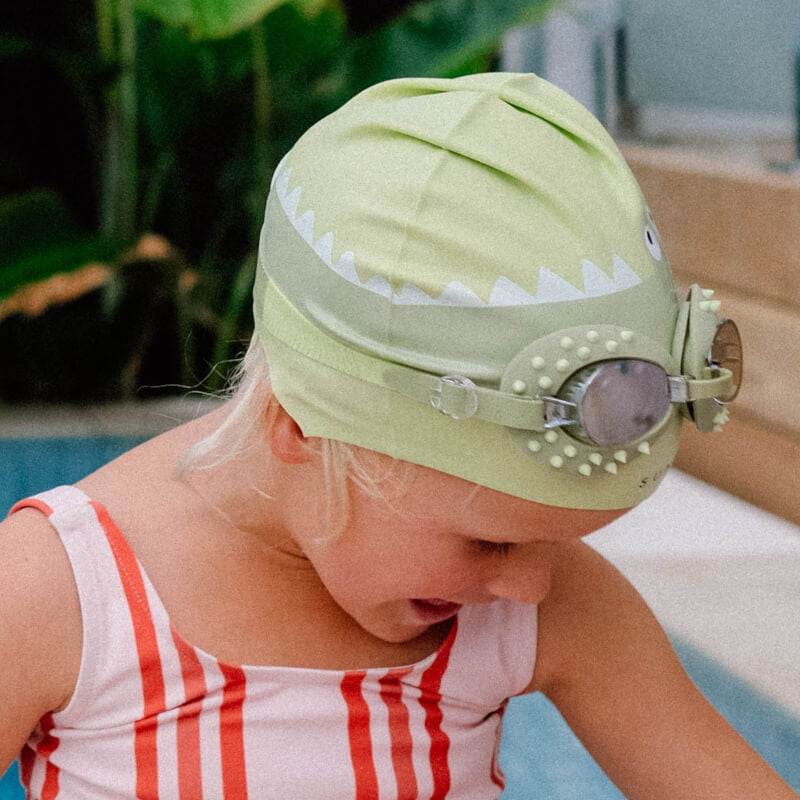 SUNNYLiFE Swimming Cap - Cookie the Croc Light Khaki