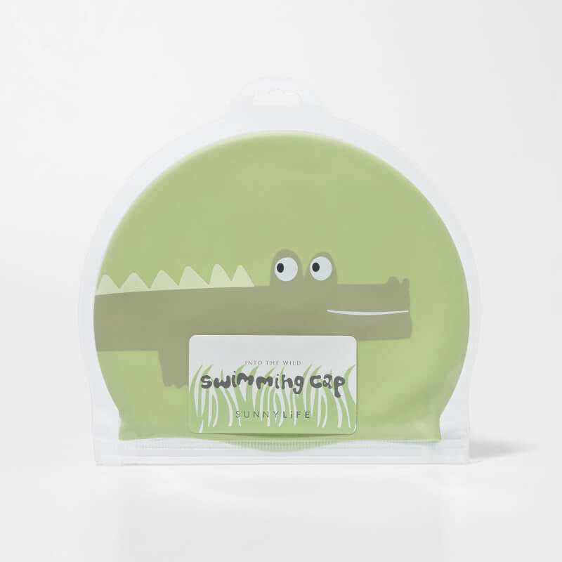 SUNNYLiFE Swimming Cap - Cookie the Croc Light Khaki