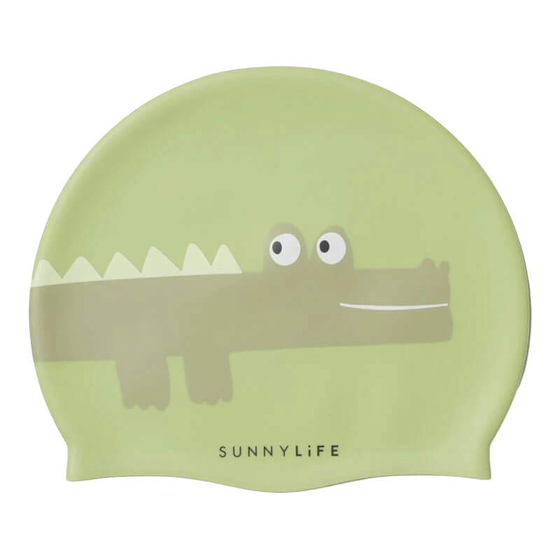 SUNNYLiFE Swimming Cap - Cookie the Croc Light Khaki