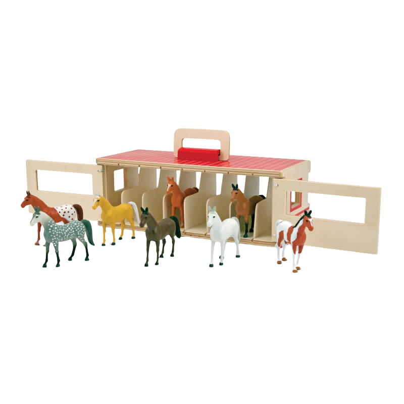 Melissa & Doug Take-Along Show-Horse Stable Play Set