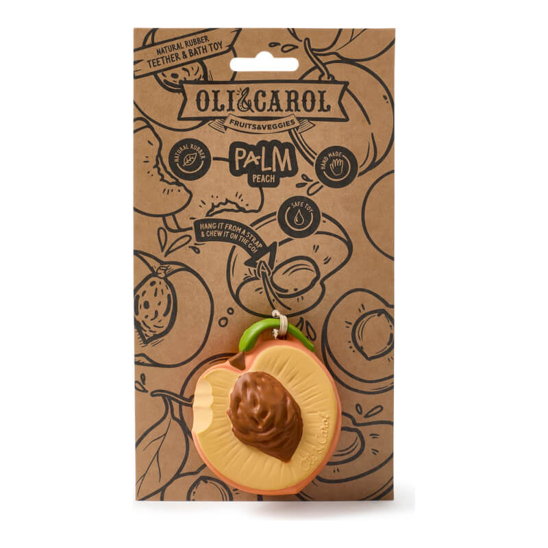 Oli&Carol Teether & Bath Toy - Fruits & Veggies - Palm Peach
