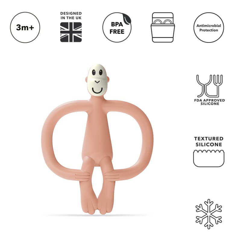Matchstick Monkey Original Teething Toy & Gel Applicator - Dusty Pink