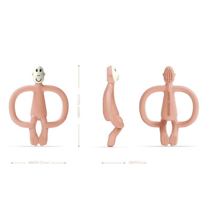 Matchstick Monkey Original Teething Toy & Gel Applicator - Dusty Pink