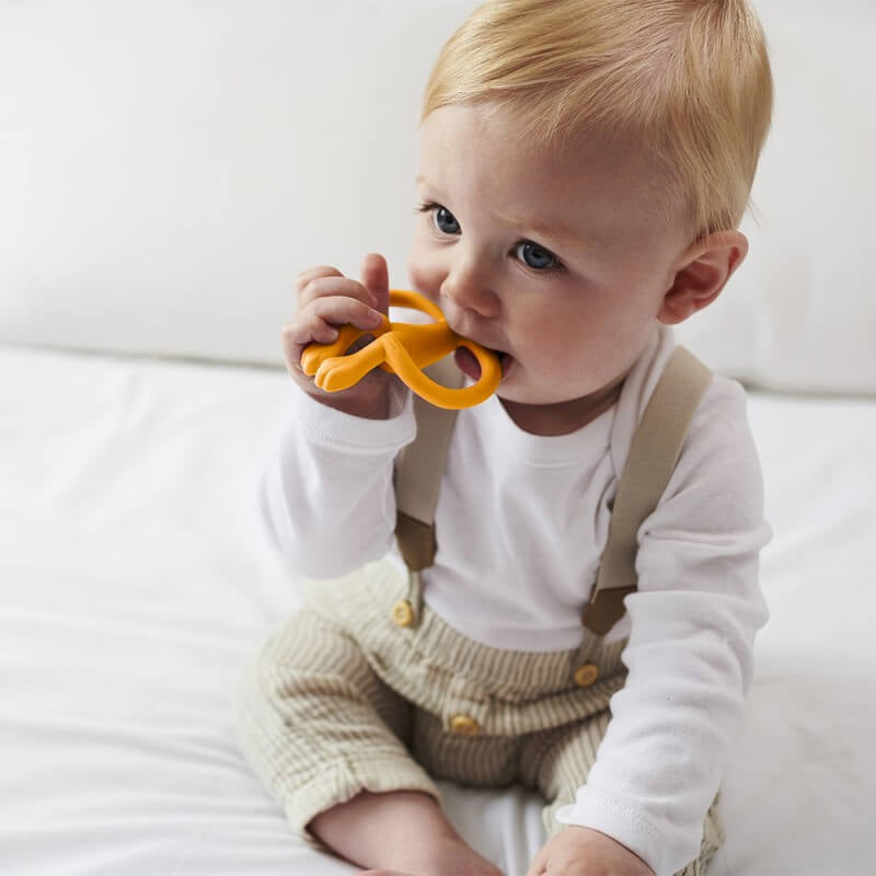 Matchstick Monkey Original Teething Toy & Gel Applicator - Orange