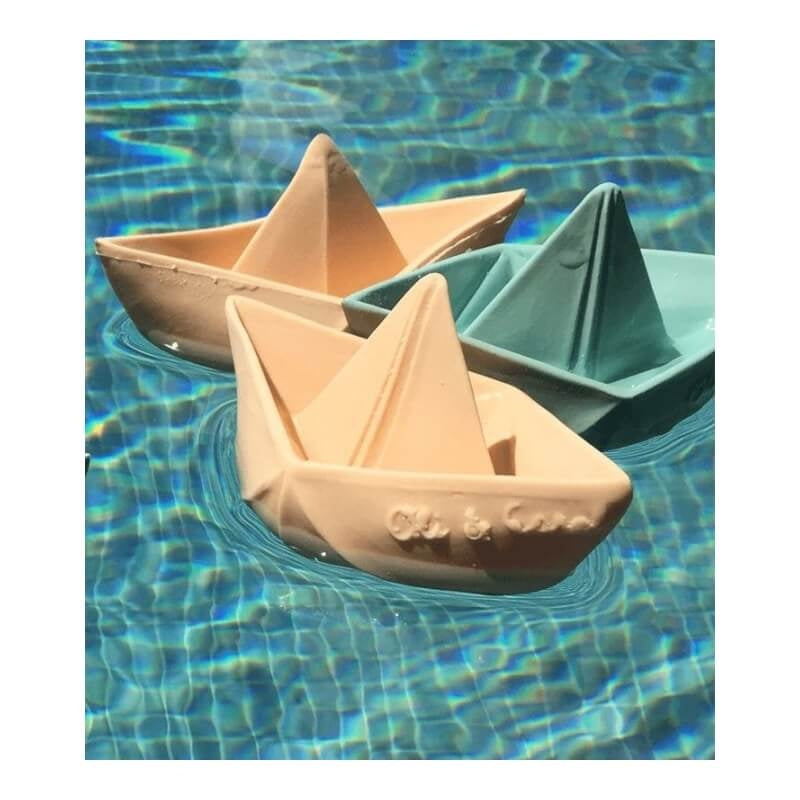 Oli&Carol Teether & Bath Toy - Origami Boat - Nude