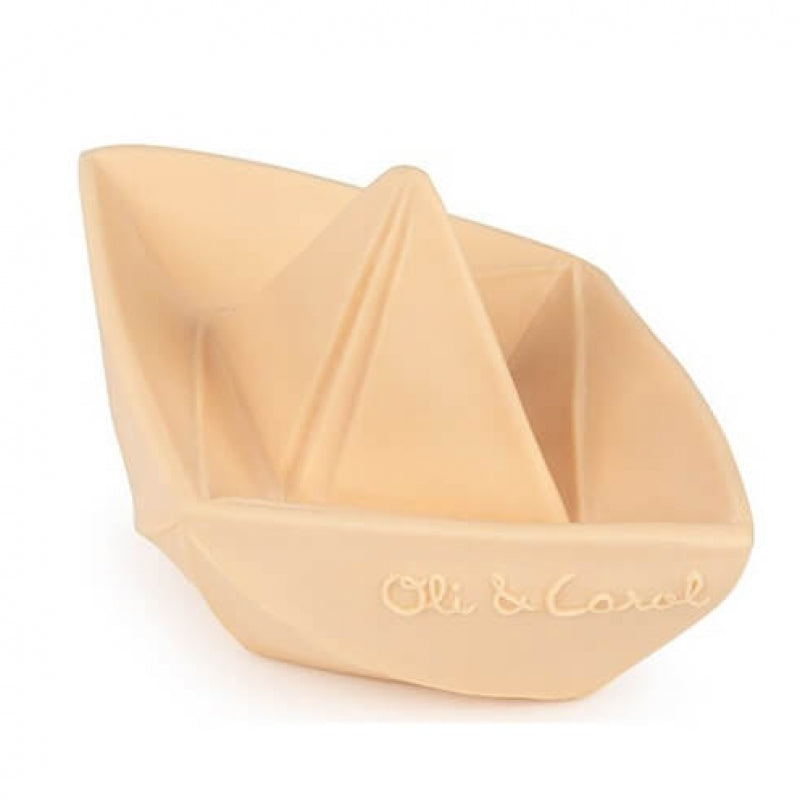 Oli&Carol 牙膠和洗澡玩具 - 摺紙船 - 裸色