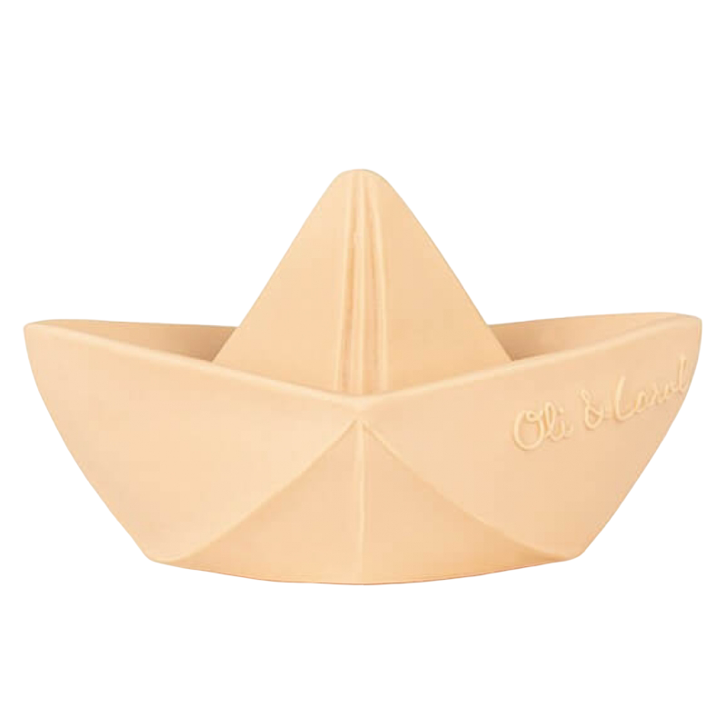 Oli&Carol Teether & Bath Toy - Origami Boat - Nude