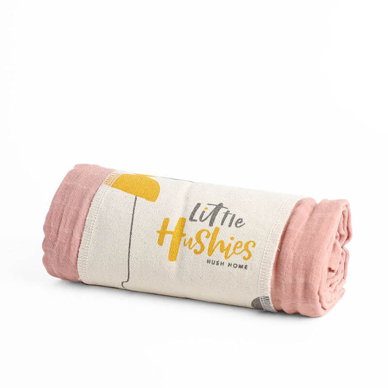 Little Hushies The Little Organic Baby Swaddle Blanket™ 120x120cm (1-Pack) - Blush Sand