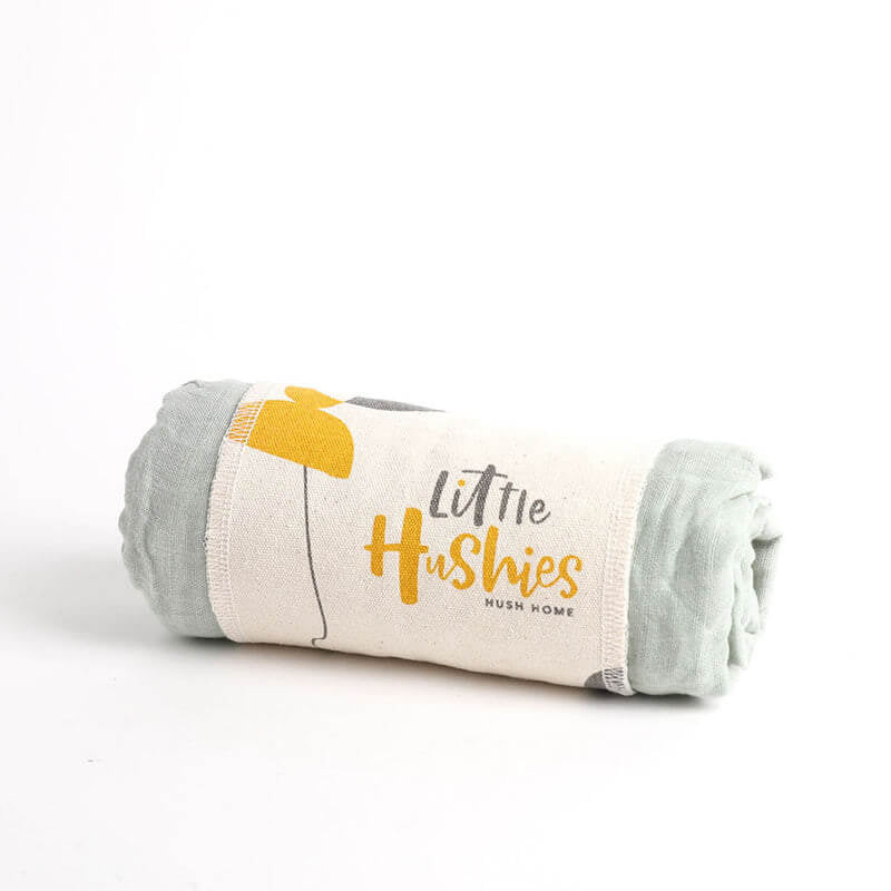 Little Hushies The Little Organic Crib Sheet™ 140x70cm (1-Pack) - Dewdrops Grey