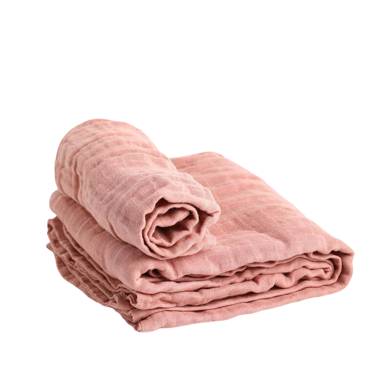 Little Hushies The Little Organic Duvet Cover™ & Pillowcase™ 120x80cm/58x40cm - Blush Sand