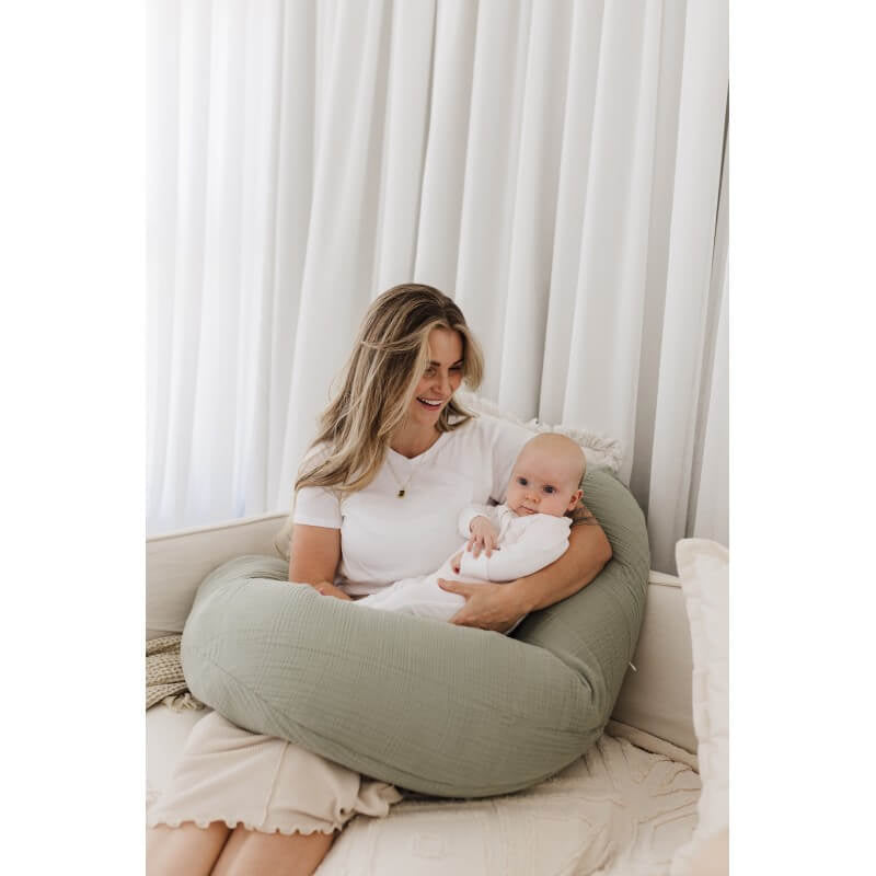 Theraline The Original Maternity and Nursing Pillow - Sage Muslin