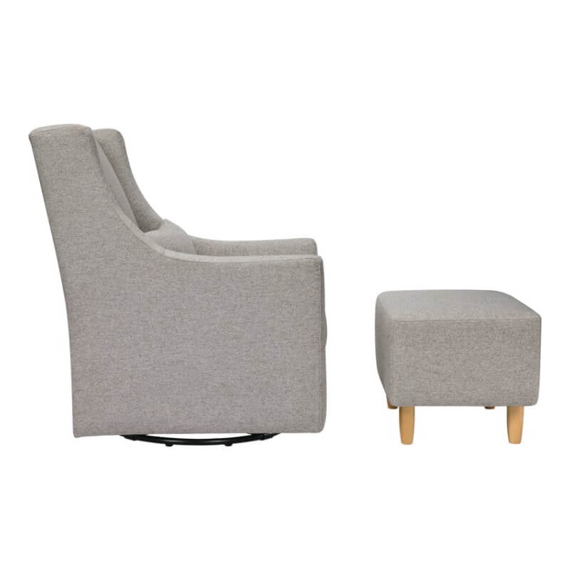 Babyletto Toco Swivel Glider & Ottoman - Performance Grey Eco-Weave
