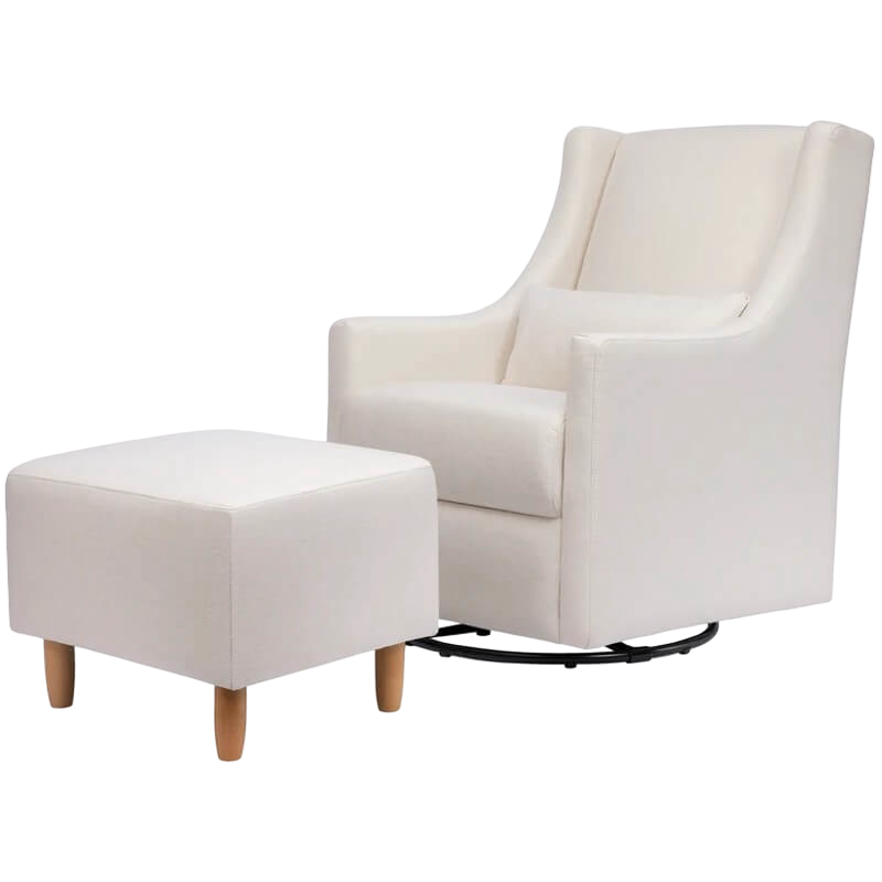Babyletto Toco Swivel Glider & Ottoman - Performance Cream Eco-Weave