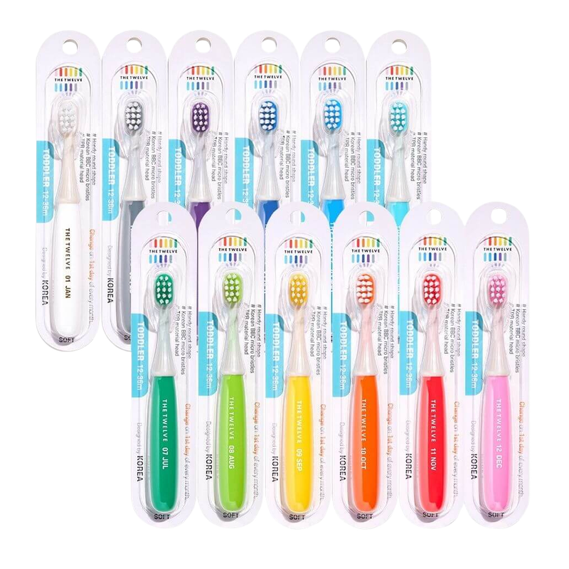 The Twelve Toddler Toothbrush 12 colors in 1 VIVID 12-36M