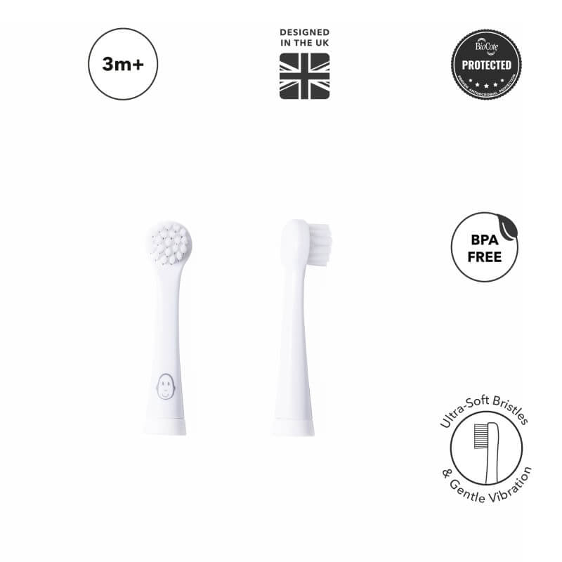 Matchstick Monkey Toothbrush Replacement Heads - White Matchstick Monkey