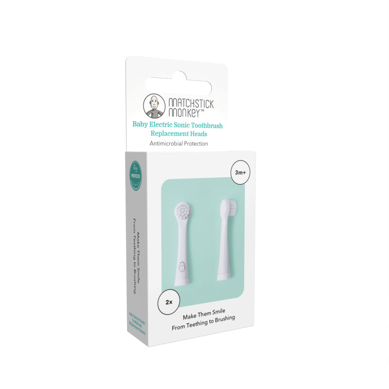 Matchstick Monkey Toothbrush Replacement Heads - White Matchstick Monkey