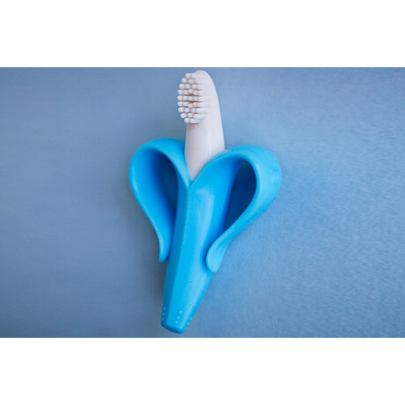Baby Banana Training Toothbrush for Infants (0-12mos) - Blue