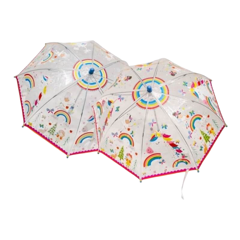 Floss & Rock Transparent Colour Changing Umbrella - Rainbow Fairy