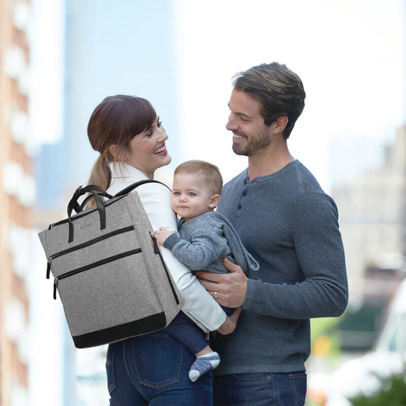 Skip Hop Trio Convertible Diaper Backpack - Grey Heather