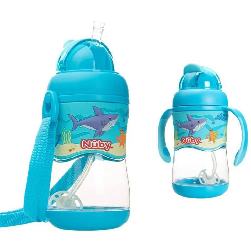 Nuby Tritan Flip It with 3D Vinyl Wrap with Weighted Straw 400ml