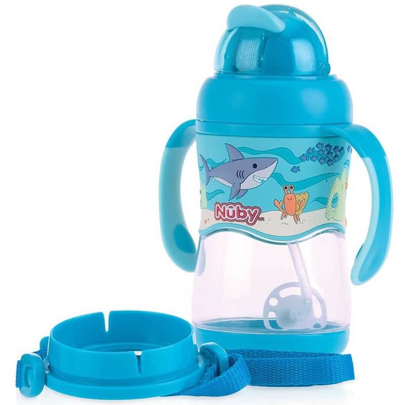 Nuby Tritan Flip It with 3D Vinyl Wrap with Weighted Straw 400ml