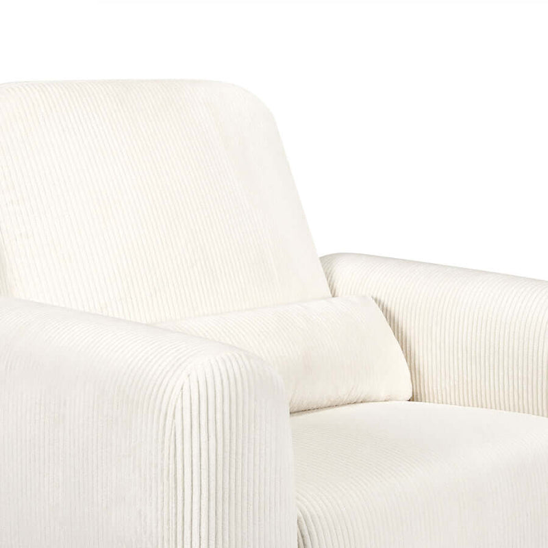 Babyletto Tuba Extra Wide Swivel Glider - Ivory Corduroy with Light Wood Base