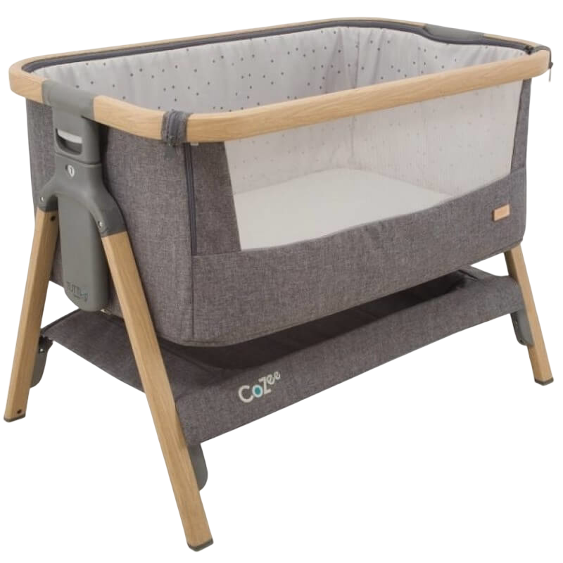 Tutti Bambini CoZee Bedside Crib - Oak and Charcoal