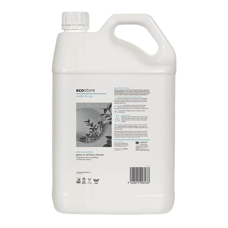 Ecostore Ultra Sensitive Glass & Surface Cleaner 5L