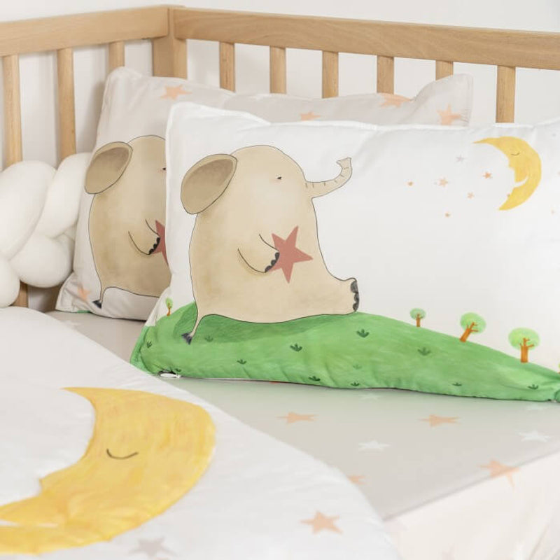 Jadaloo Anti-Dustmite Ultra Soft Crib Fitted Sheet 120x60cm - Beige Stars