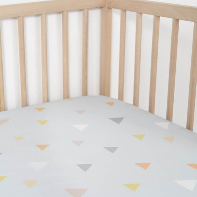 Jadaloo Anti-Dustmite Ultra Soft Crib Fitted Sheet 120x60cm - Blue Triangles