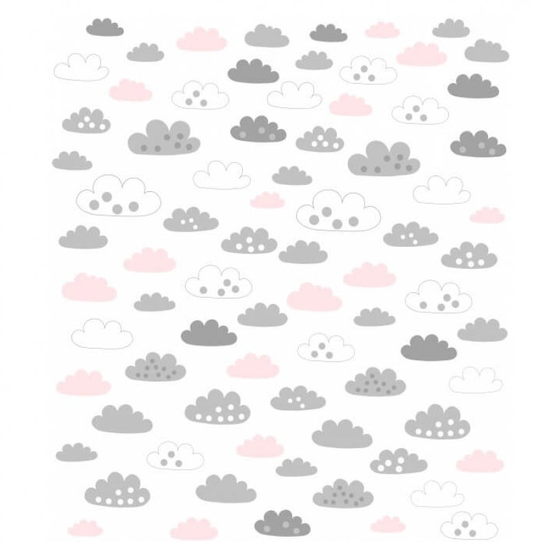 Jadaloo Anti-Dustmite Ultra Soft Crib Fitted Sheet 120x60cm - Pink Clouds