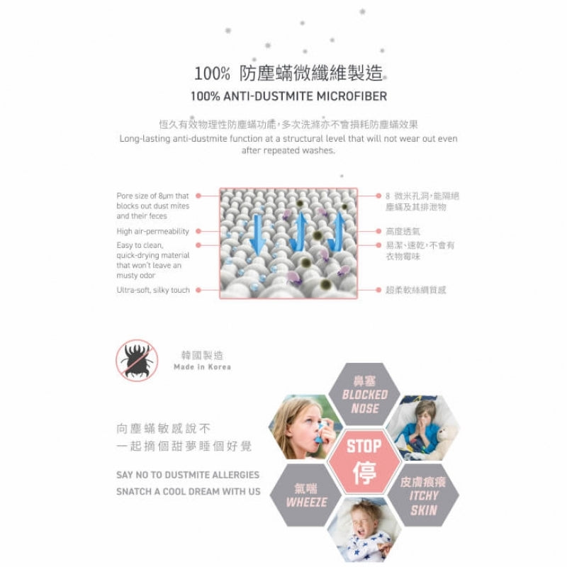 Jadaloo Anti-Dustmite Ultra Soft Single Bed Fitted Sheet 190x90cm - Shift Gray