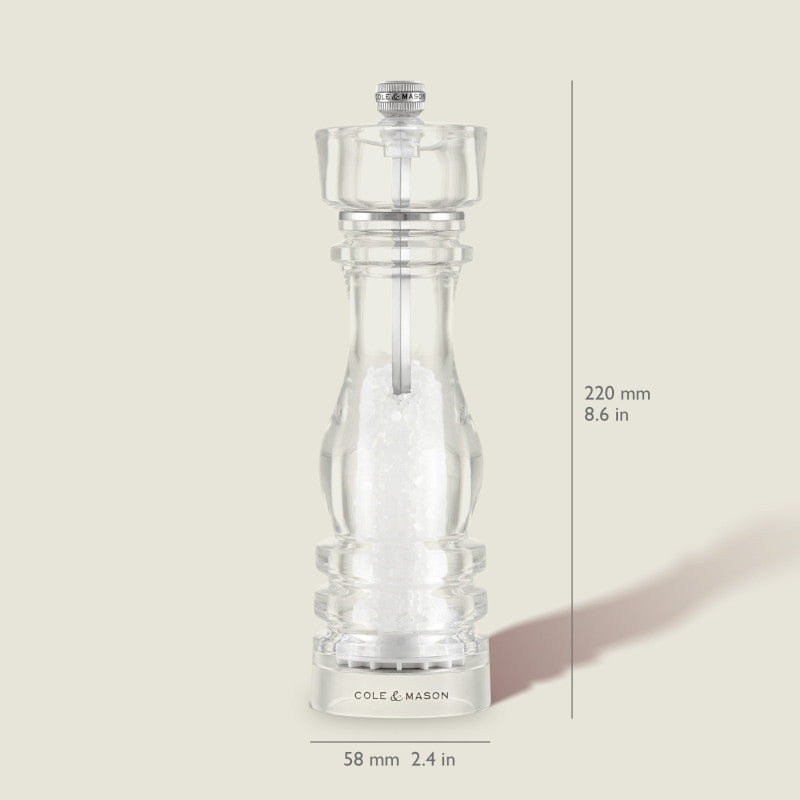 Cole & Mason London 180mm/ 7in Acrylic Salt Mill