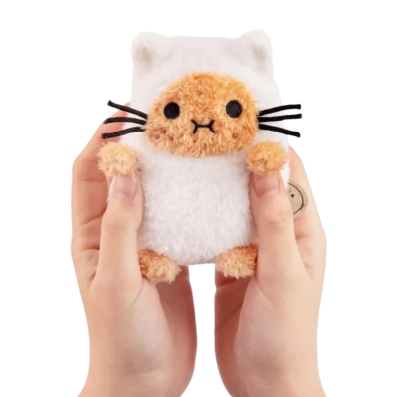 Noodoll 薯仔家族 Ricespud 喵喵薯(白)迷你坐姿毛絨玩具