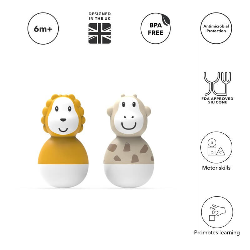 Matchstick Monkey Bathtime Wobblers - Lion & Giraffe